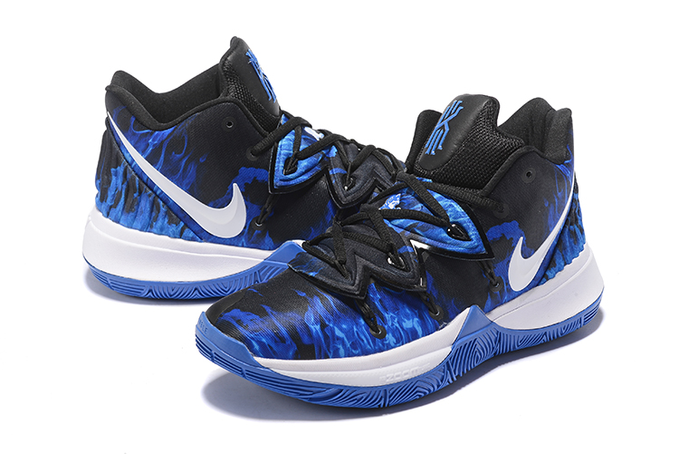 2019 Men Nike Kyrie Irving 5 Black Blue White Basketball Shoes